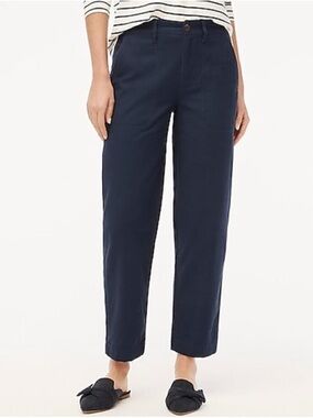 J. Crew Cotton Camp Pants Chino Straight Leg Utility Navy Blue Plus Size 20